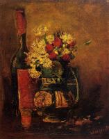 Gogh, Vincent van - Vase with Carnations and Roses and a Bottle